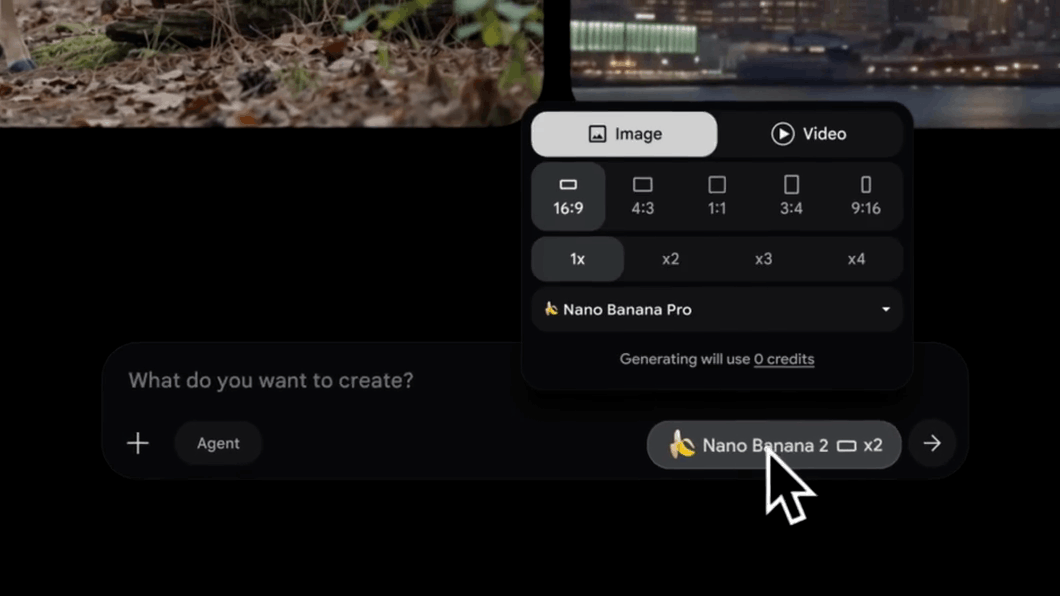 Google Flow official create slide showing cinematic visual generation