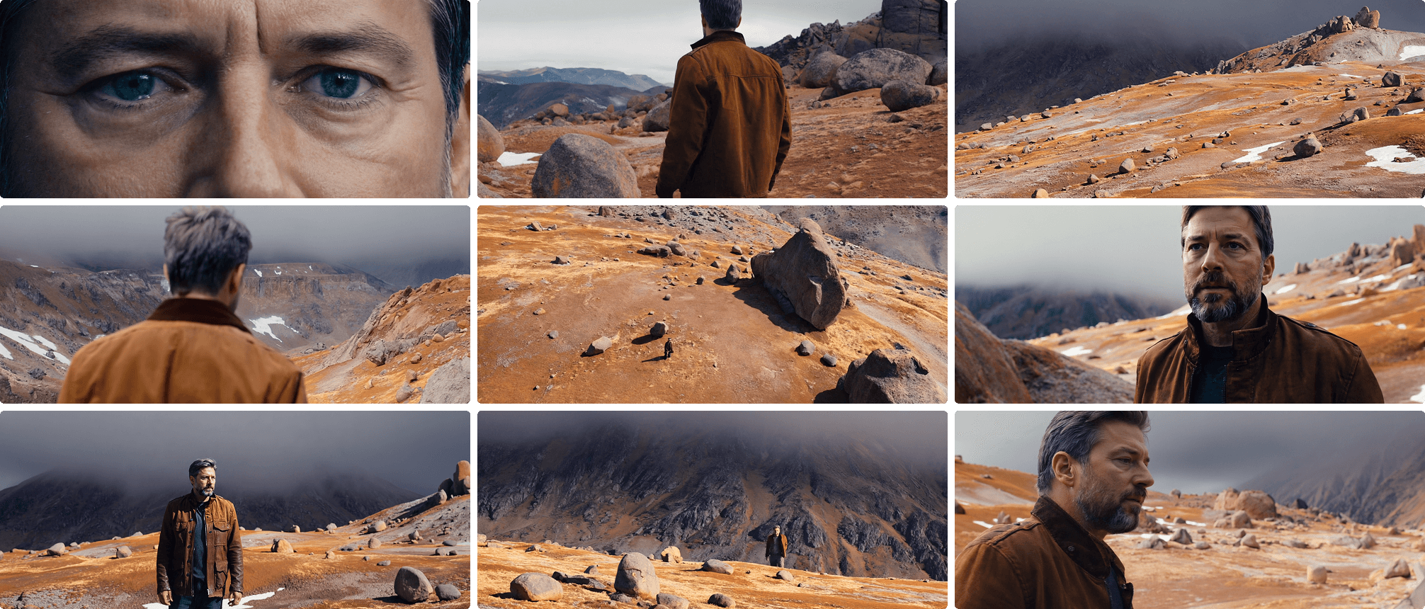 Runway Gen-4 official workflow image showing multi-shot AI video generation