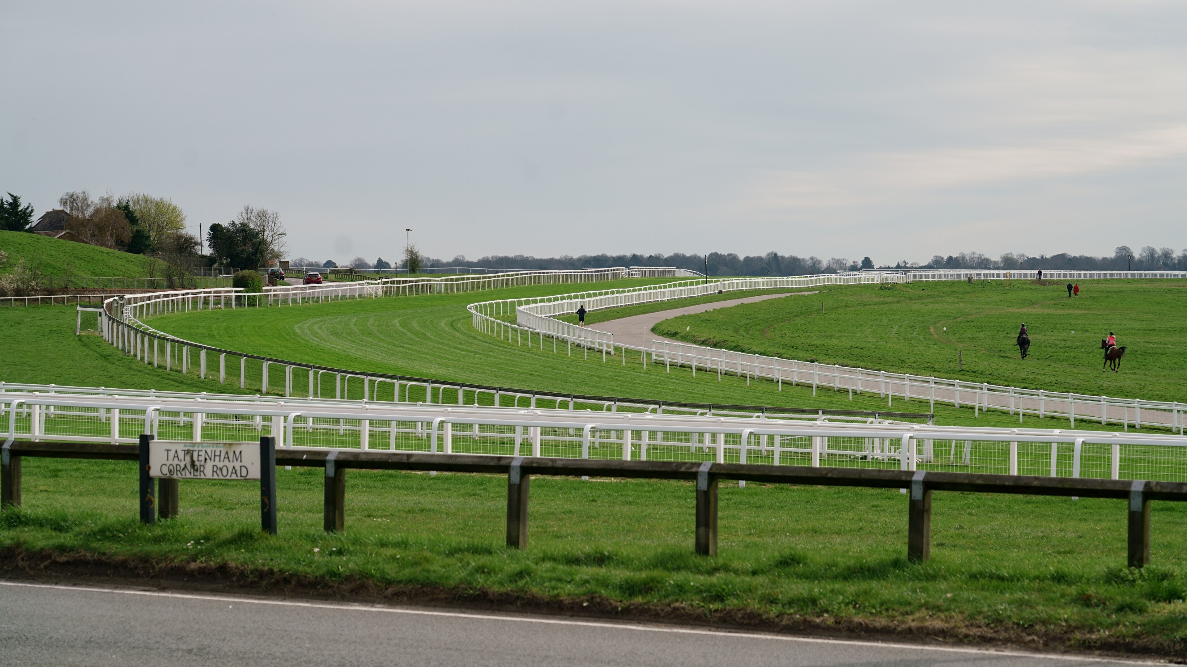 Wide view across Epsom Downs