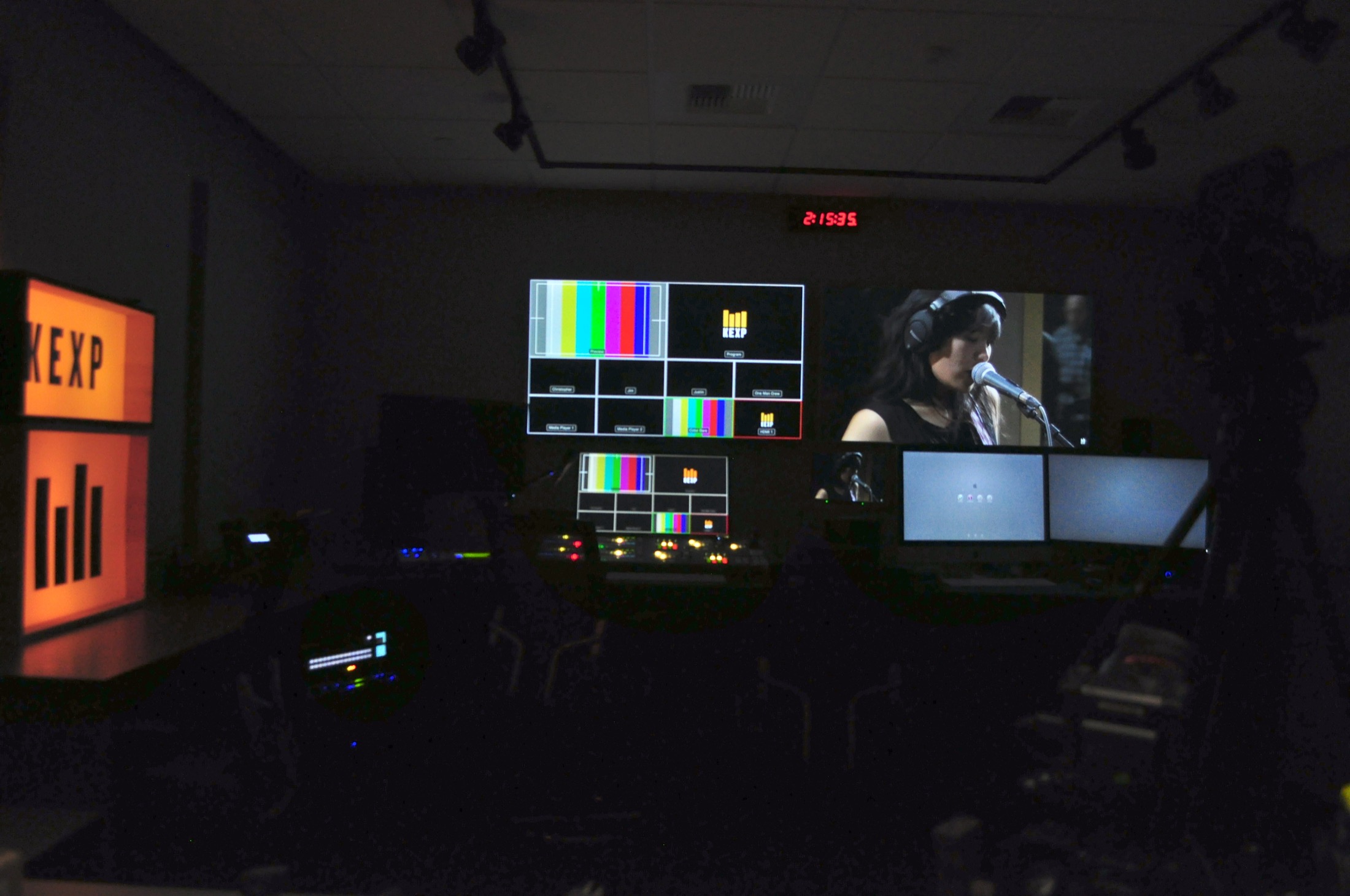 Video editing room at KEXP studio in Seattle