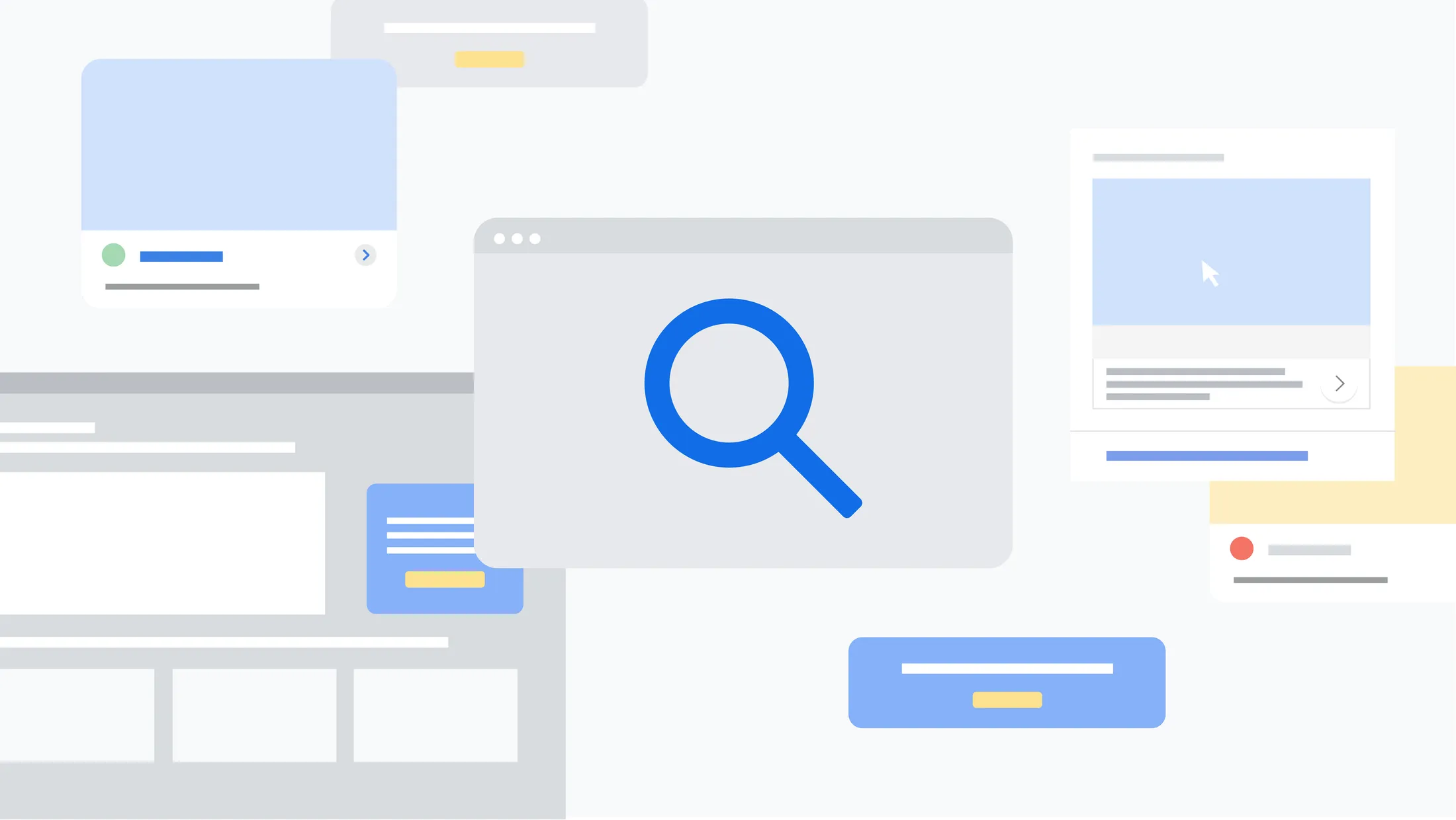 Google illustration for AI transparency in ads showing a search interface and an AI disclosure panel
