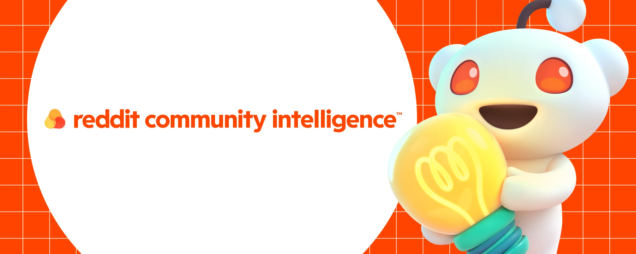 Reddit Community Intelligence artwork with Snoo holding a glowing lightbulb