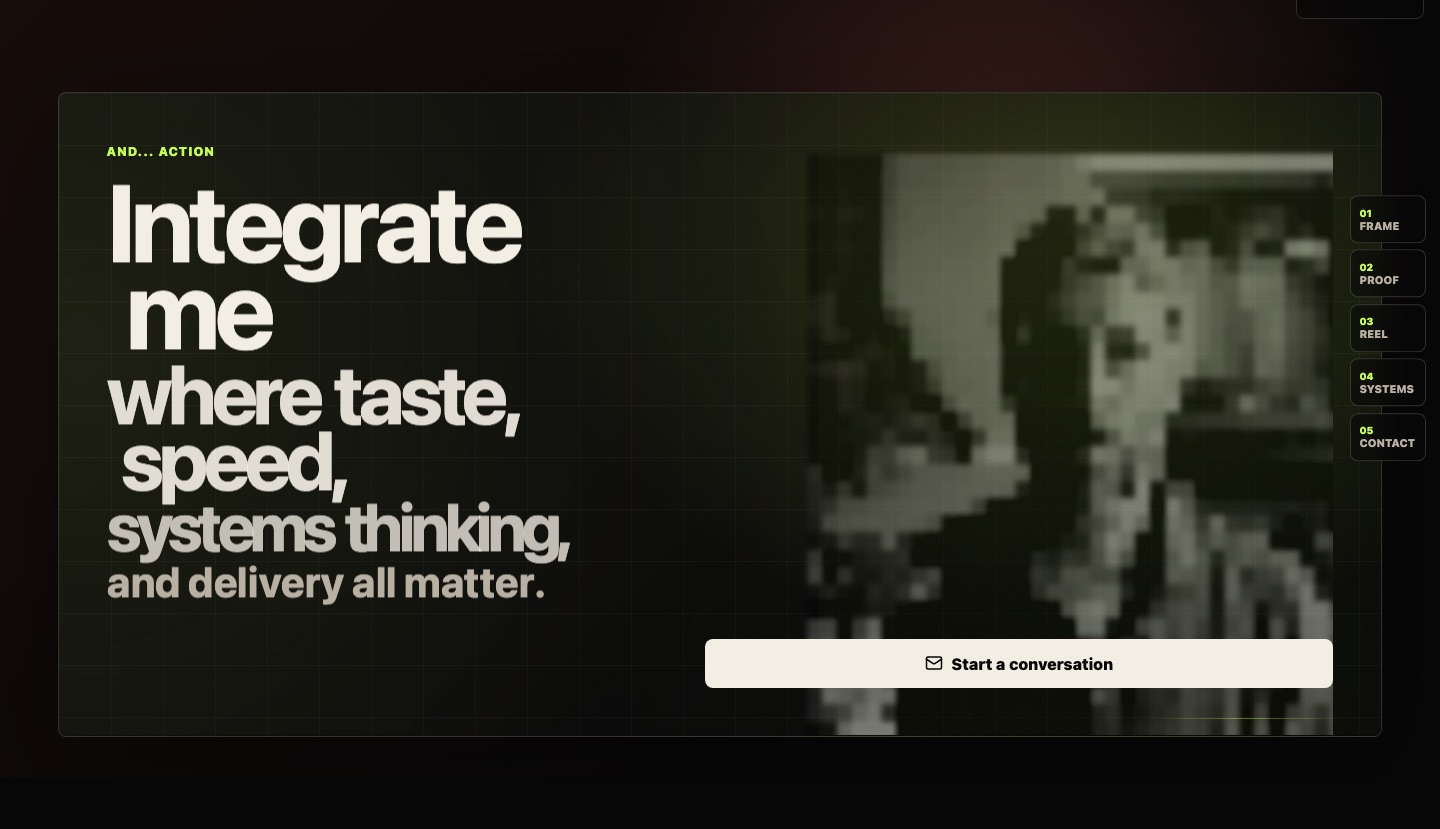 Screenshot of the interactive contact CTA section