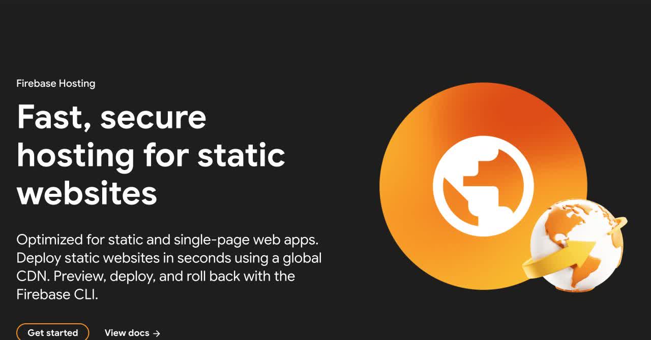 The official Firebase Hosting website explaining static website hosting