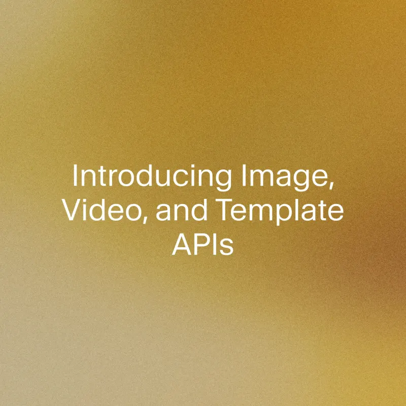 ElevenLabs artwork introducing image, video and reusable creative template APIs