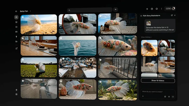 Google Flow official desktop video poster showing an AI filmmaking interface