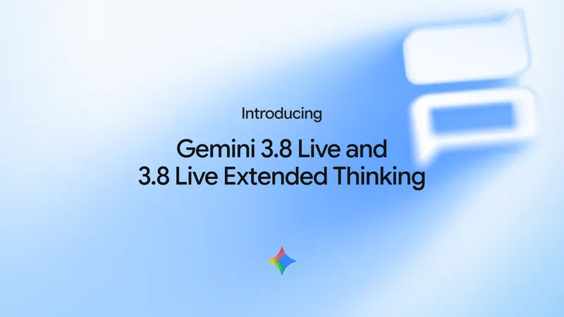 Abstract blue and red sound waves representing Google's Gemini 3.8 Live audio models