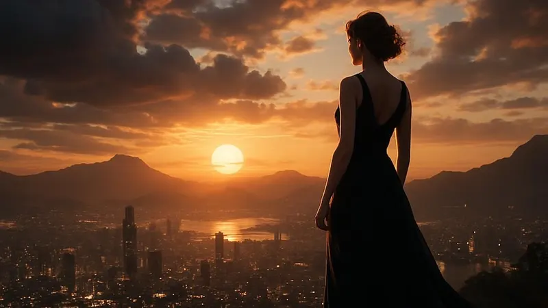 OpenAI Sora guide image of a woman looking over a city skyline