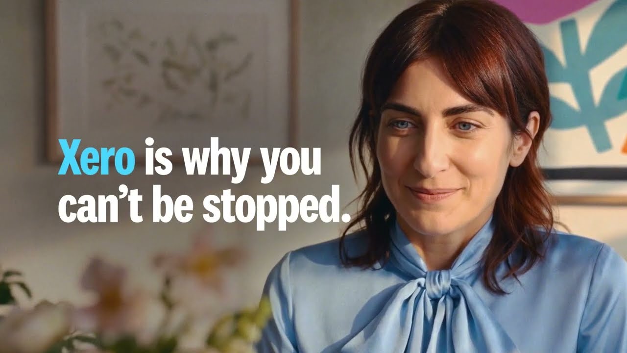 Woman in a florist setting beside the Xero is why you cannot be stopped campaign line