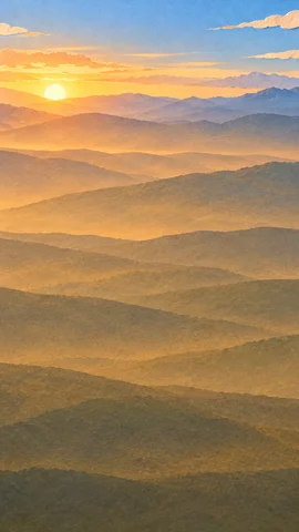 Isolated sky, sun & hills layer