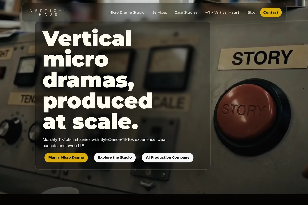 Vertical Haus website shown on a desktop viewport.